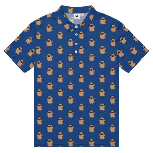 Pug Pattern Men’s slim fit polo