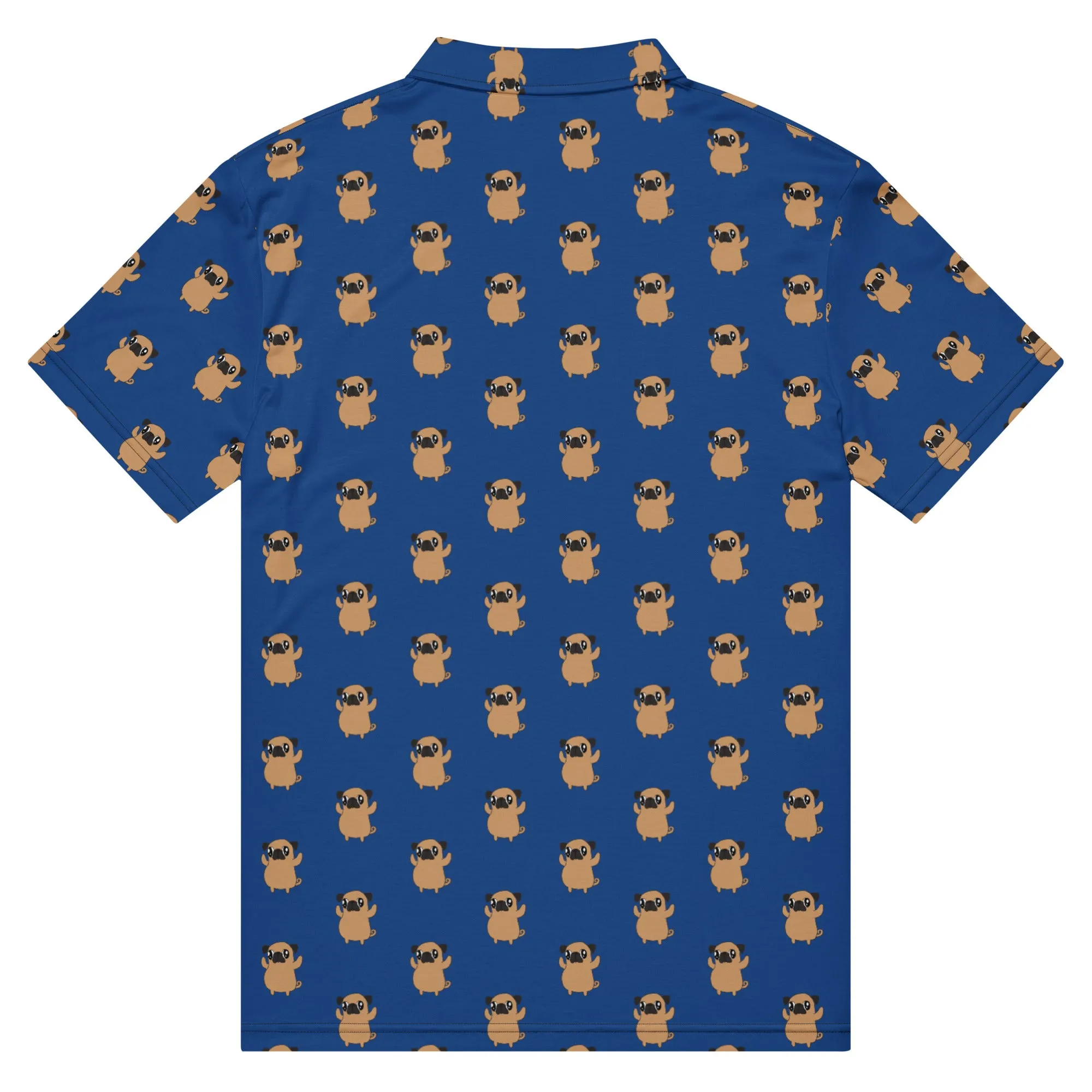 Pug Pattern Men’s slim fit polo
