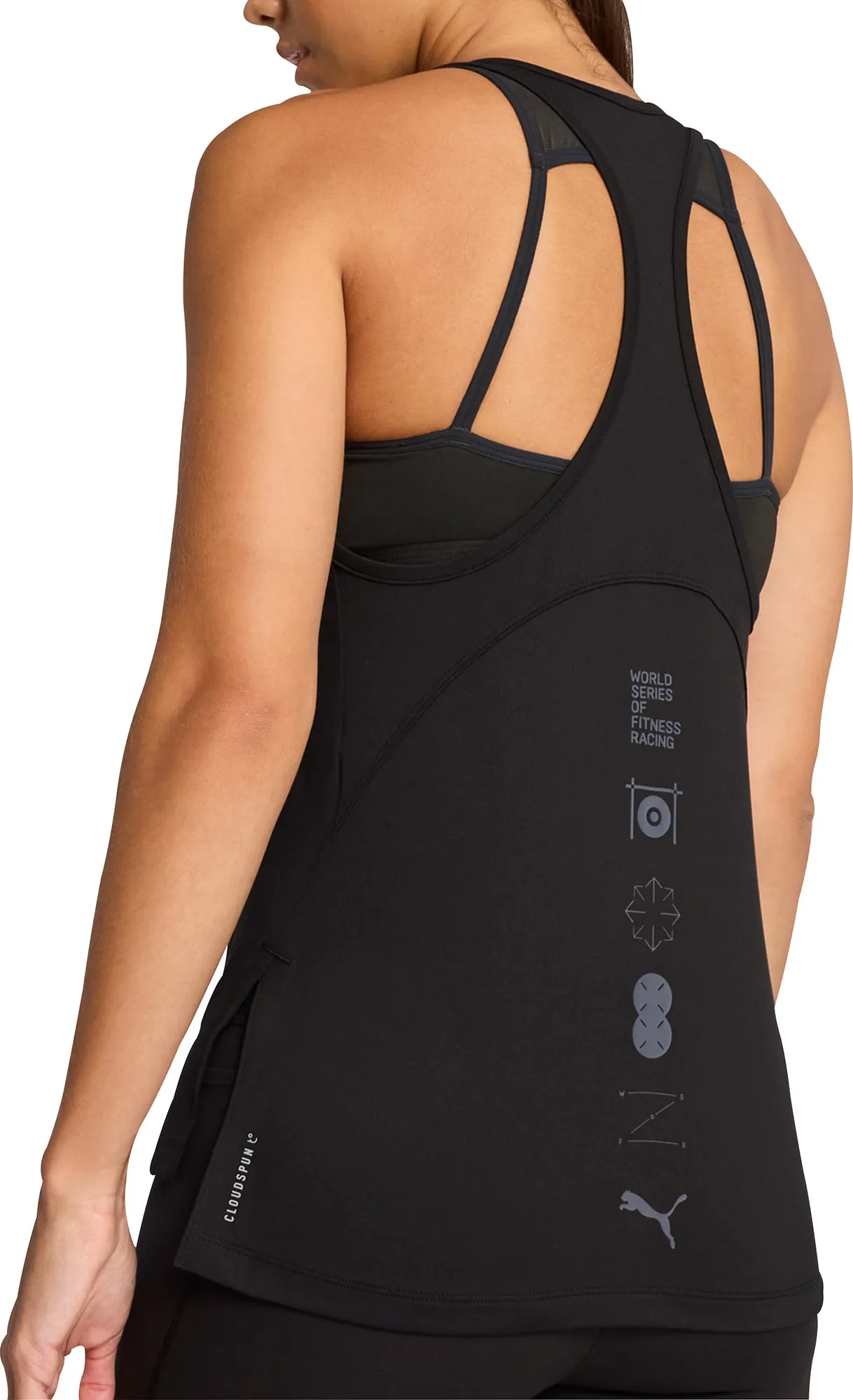 Puma X HYROX Cloudspun Racer Back Womens Training Vest Tank Top - Black