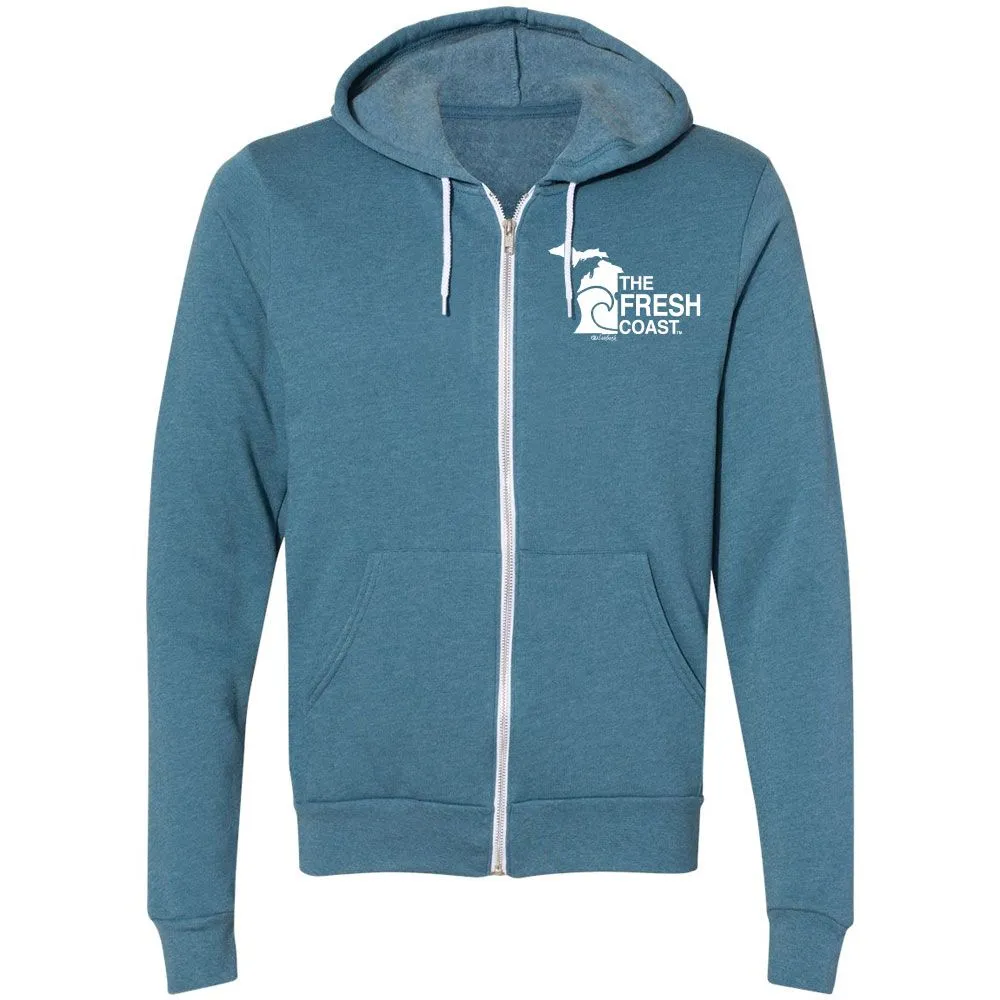 "Fresh Coast" Relaxed Fit Angel Fleece Full Zip Unisex Hoodie