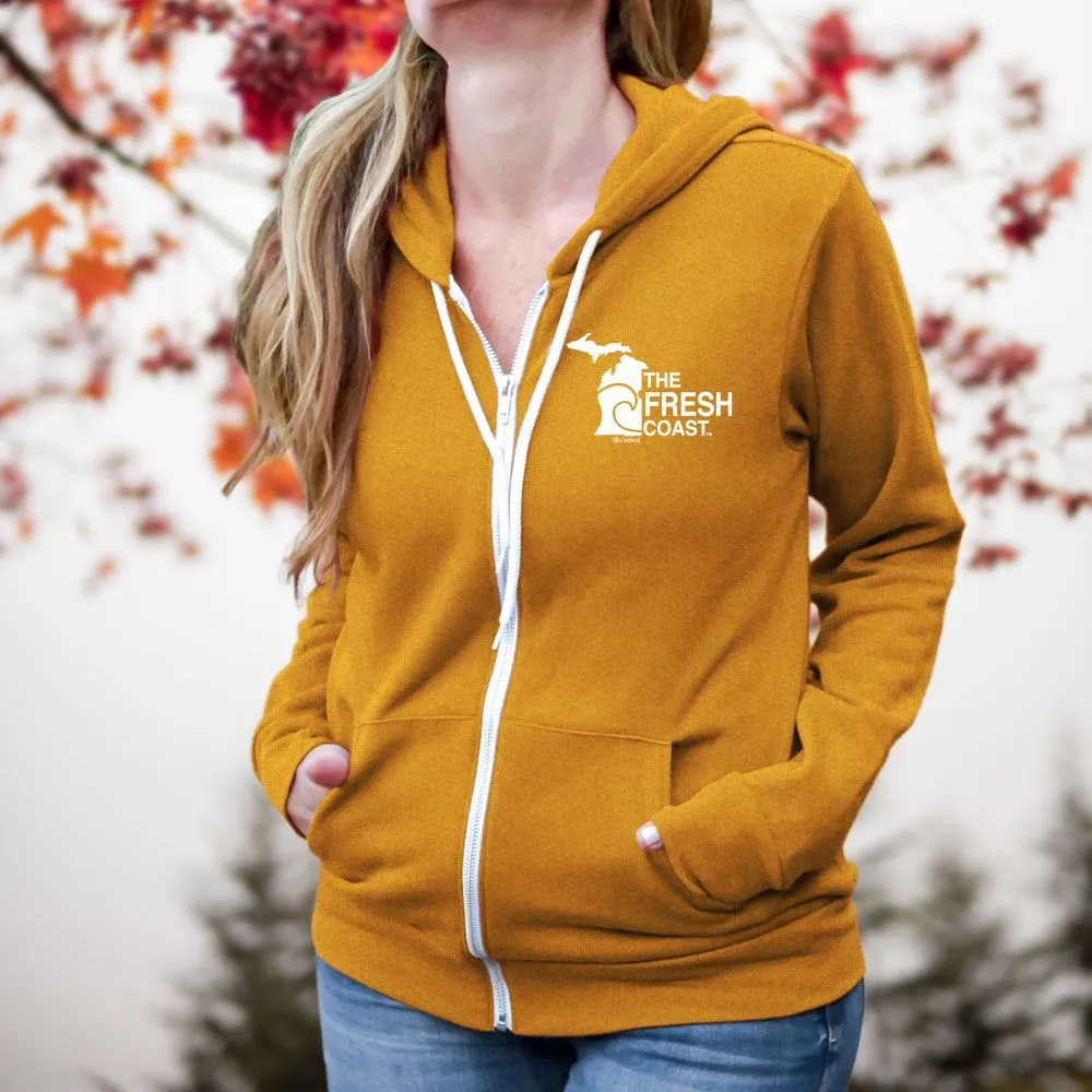 "Fresh Coast" Relaxed Fit Angel Fleece Full Zip Unisex Hoodie