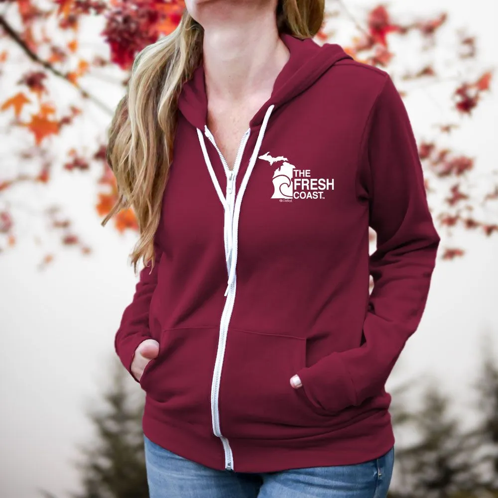 "Fresh Coast" Relaxed Fit Angel Fleece Full Zip Unisex Hoodie