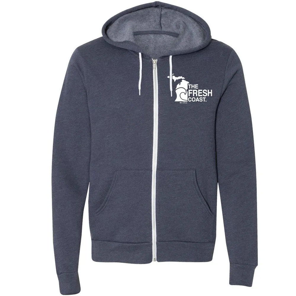 "Fresh Coast" Relaxed Fit Angel Fleece Full Zip Unisex Hoodie