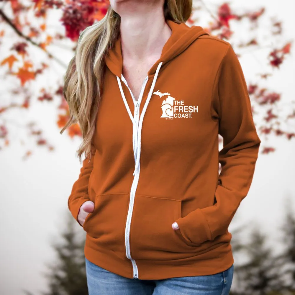 "Fresh Coast" Relaxed Fit Angel Fleece Full Zip Unisex Hoodie