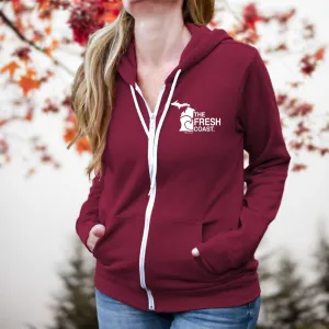 "Fresh Coast" Relaxed Fit Angel Fleece Full Zip Unisex Hoodie