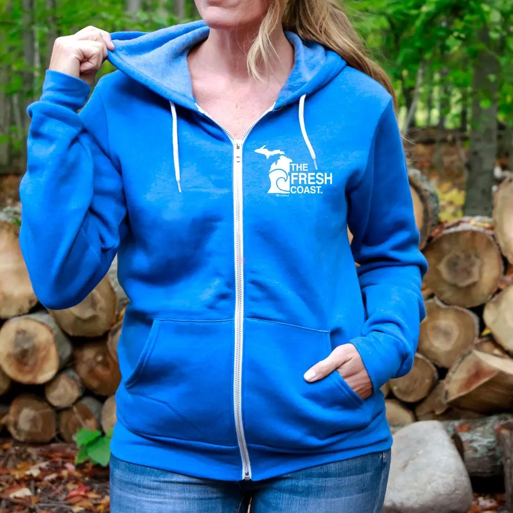 "Fresh Coast" Relaxed Fit Angel Fleece Full Zip Unisex Hoodie