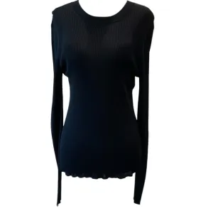 Rag &amp; Bone Crew Neck Ribbed Sweater in Navy Size Medium