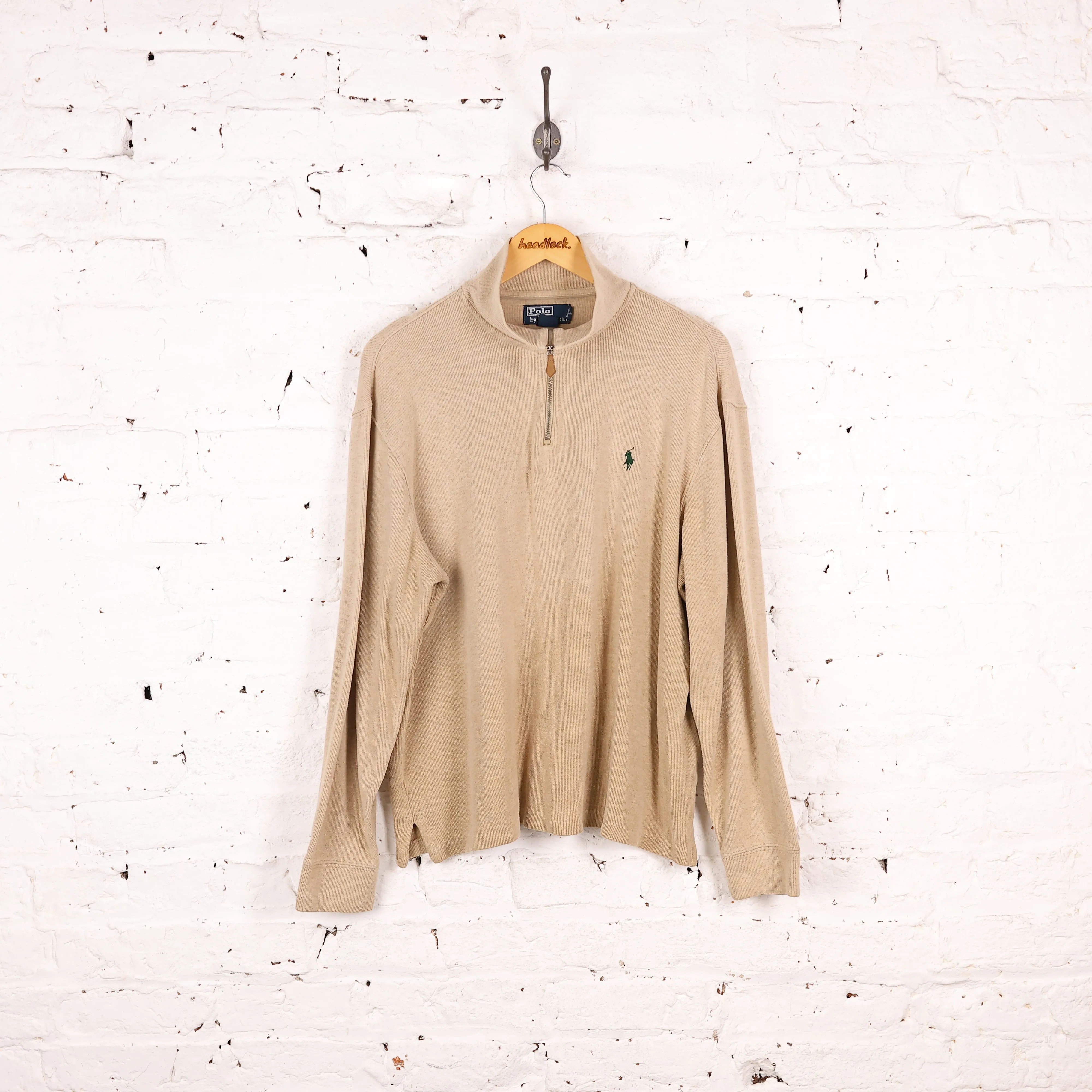 Ralph Lauren 1/4 Zip Sweatshirt - Beige -