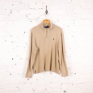 Ralph Lauren 1/4 Zip Sweatshirt - Beige -
