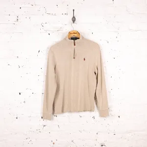 Ralph Lauren 1/4 Zip Sweatshirt - Beige - S