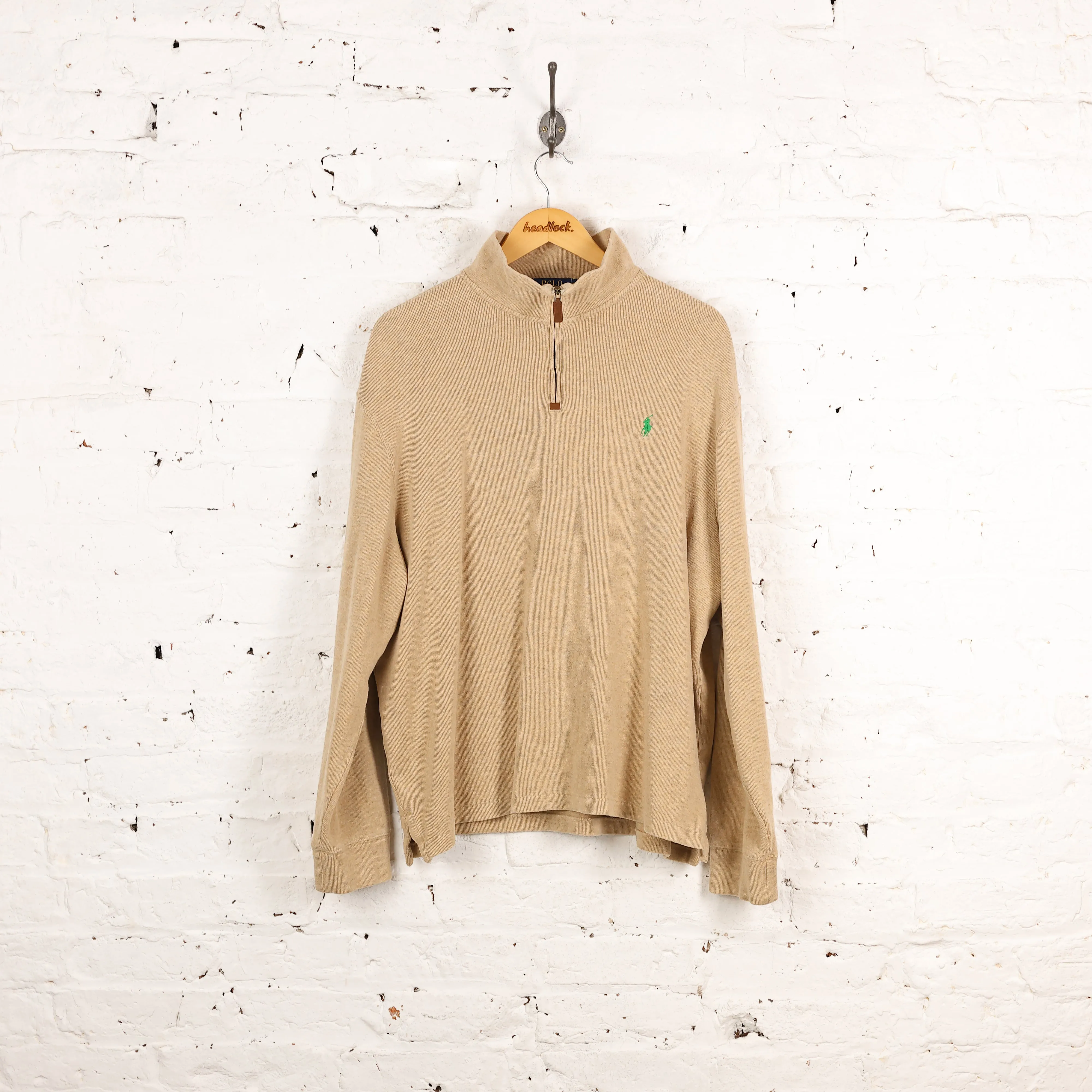 Ralph Lauren 1/4 Zip Sweatshirt - Beige - XL