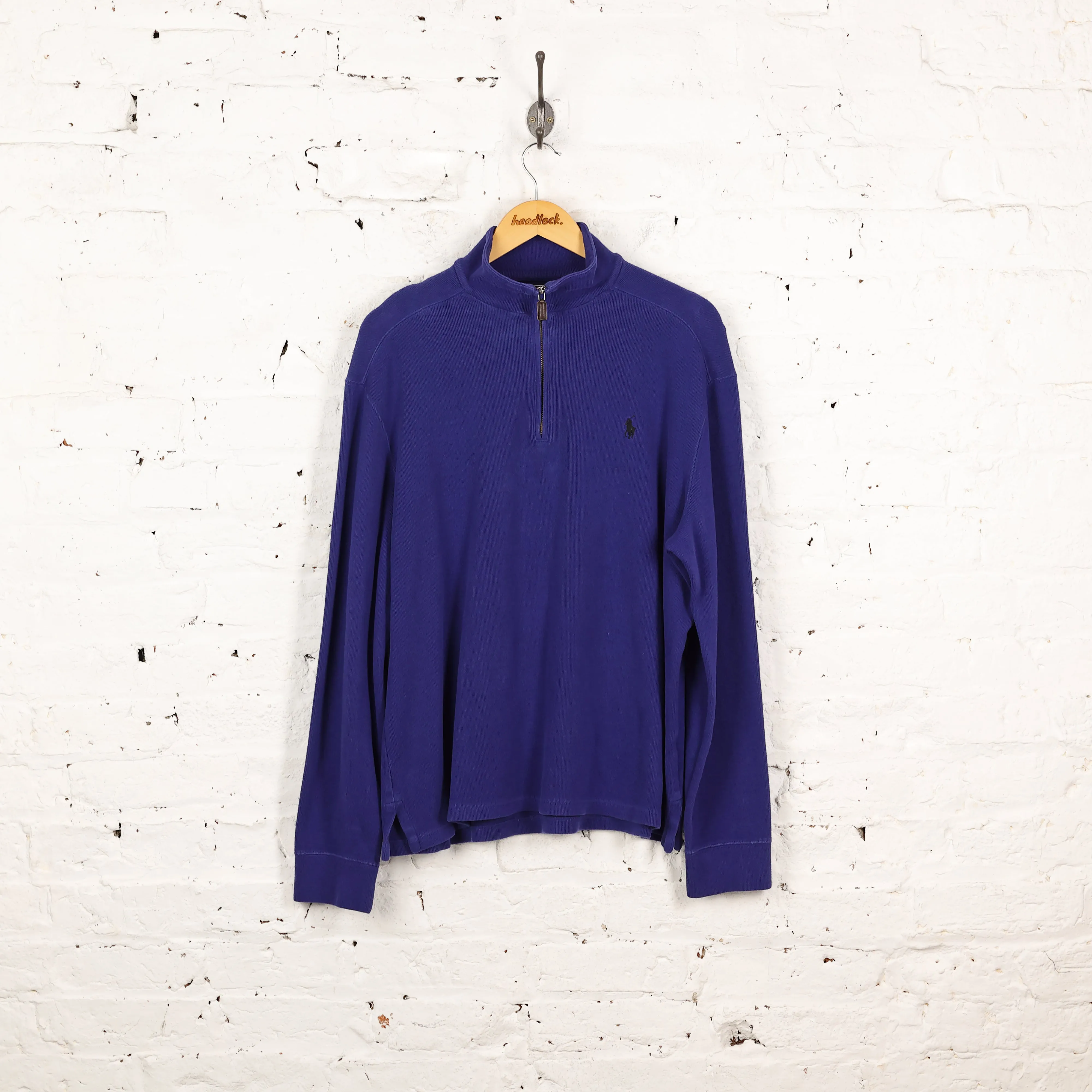 Ralph Lauren 1/4 Zip Sweatshirt - Blue - L