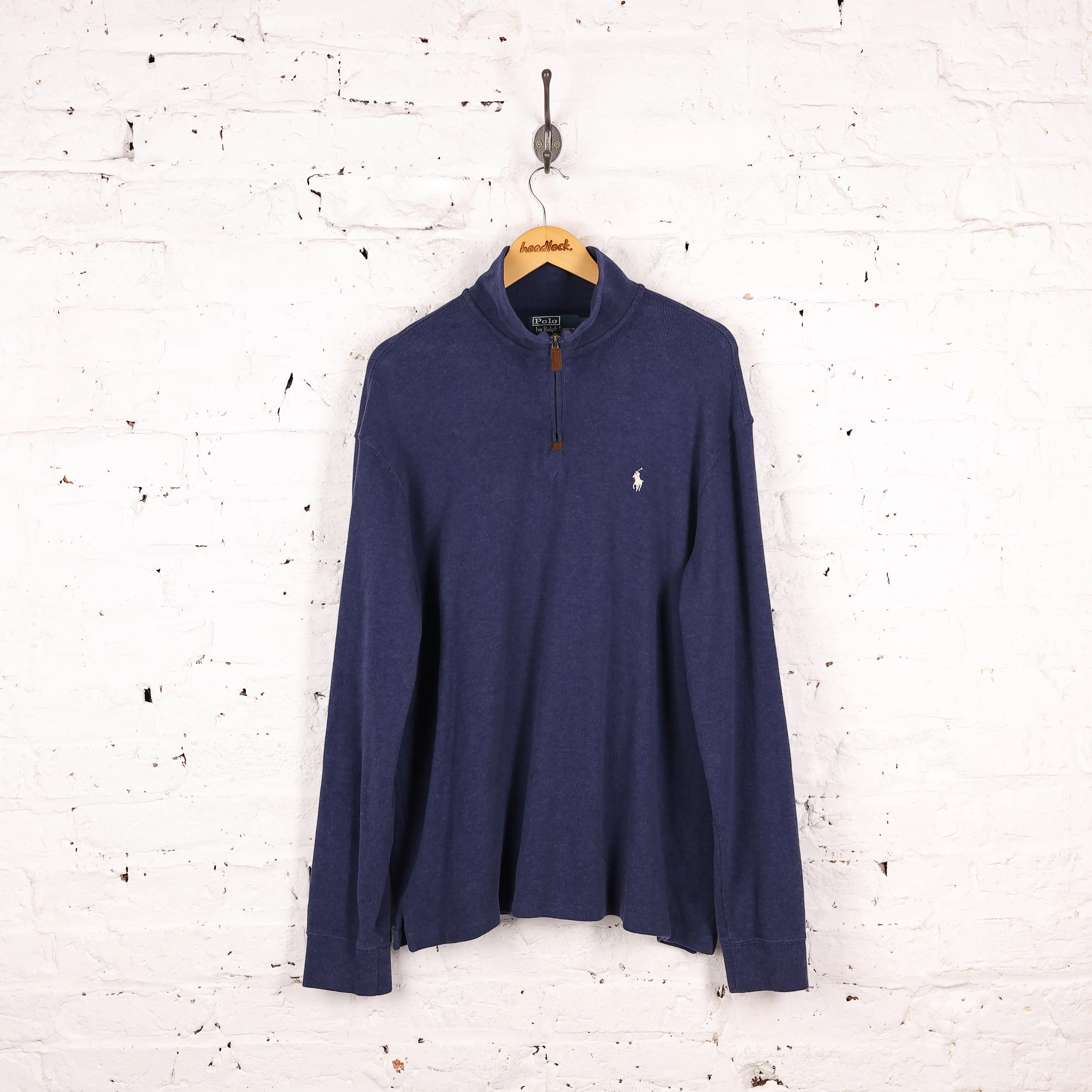 Ralph Lauren 1/4 Zip Sweatshirt - Blue - XL