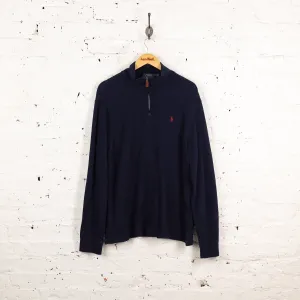 Ralph Lauren 1/4 Zip Sweatshirt - Blue - XL