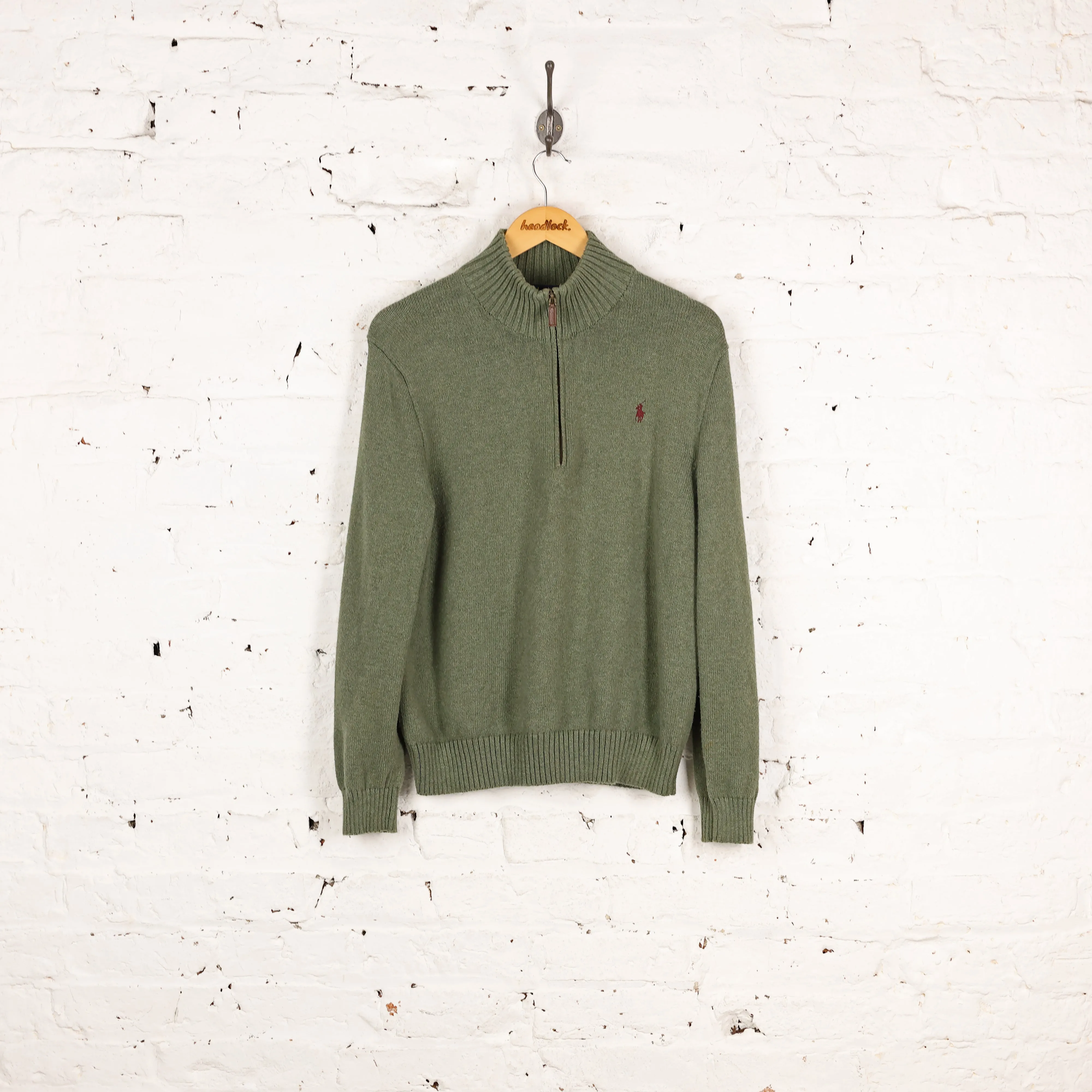 Ralph Lauren 1/4 Zip Sweatshirt - Green - M