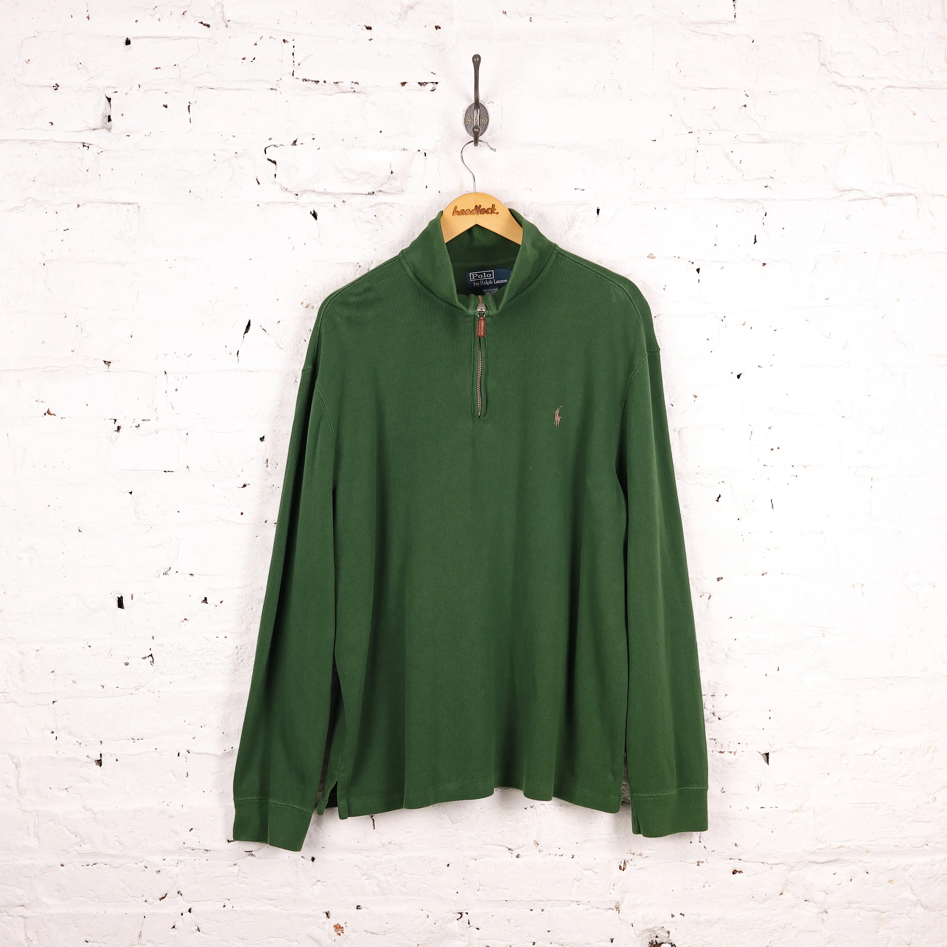 Ralph Lauren 1/4 Zip Sweatshirt - Green - XL