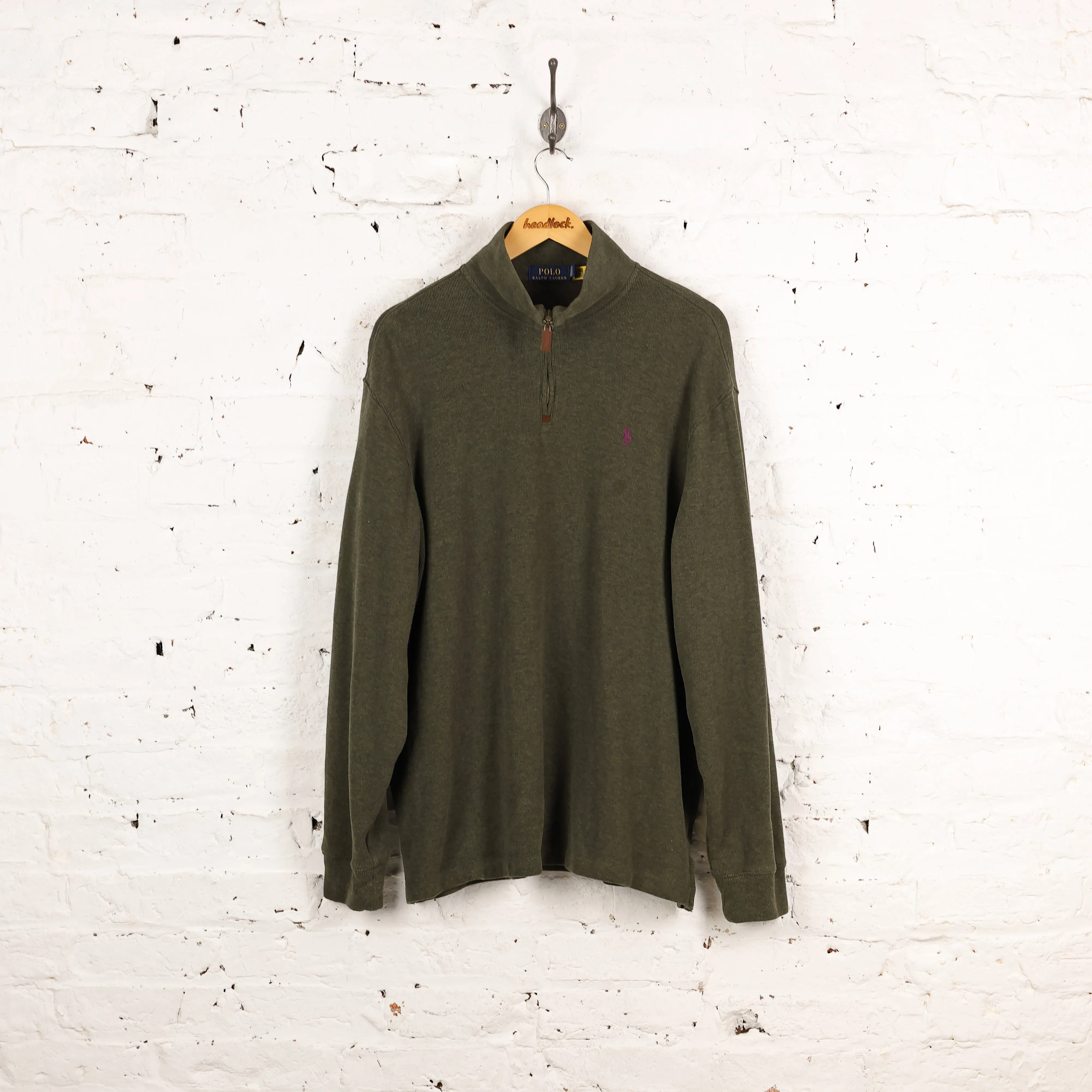 Ralph Lauren 1/4 Zip Sweatshirt - Green - XL