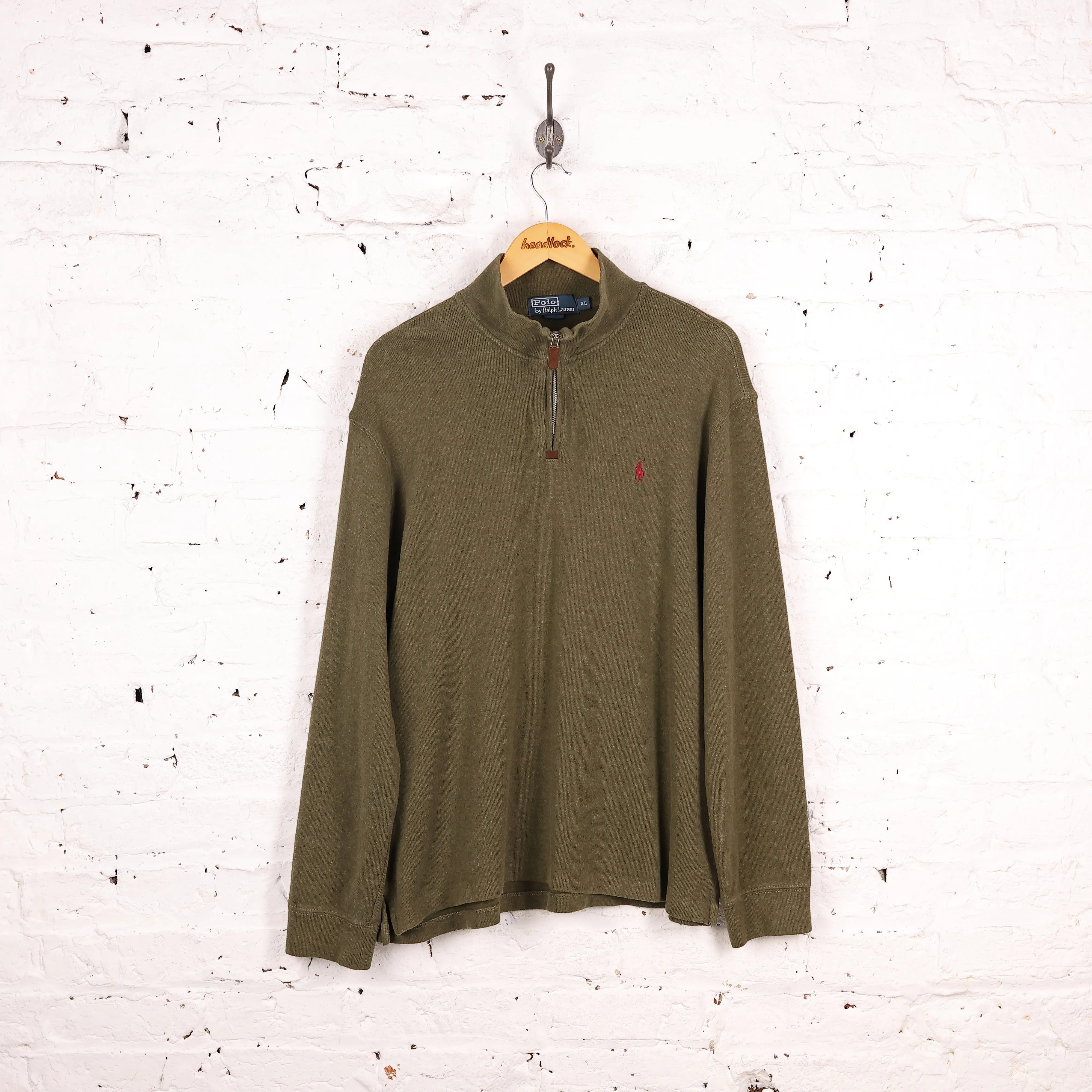 Ralph Lauren 1/4 Zip Sweatshirt - Green - XL