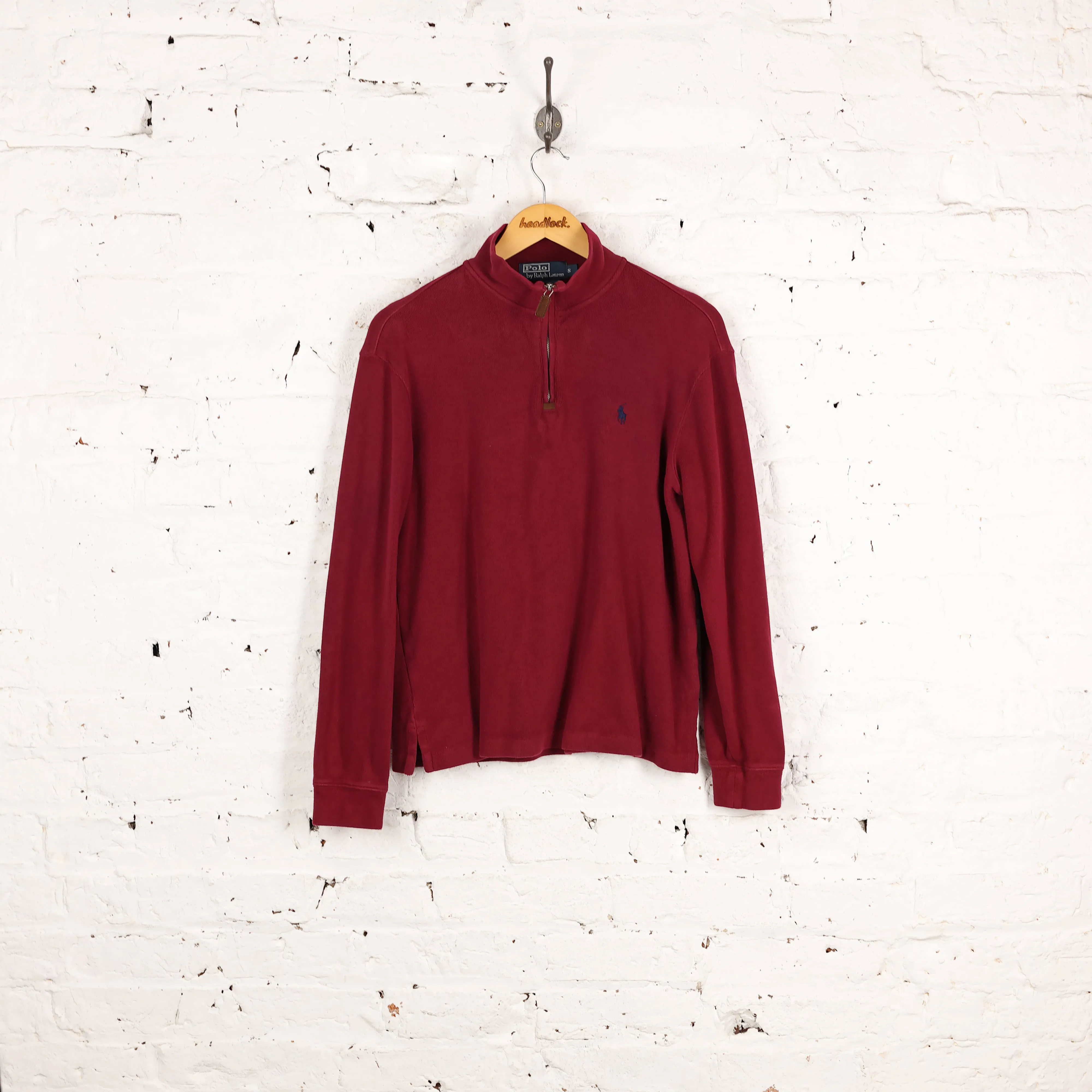 Ralph Lauren 1/4 Zip Sweatshirt - Maroon - S