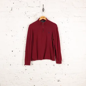 Ralph Lauren 1/4 Zip Sweatshirt - Maroon - S