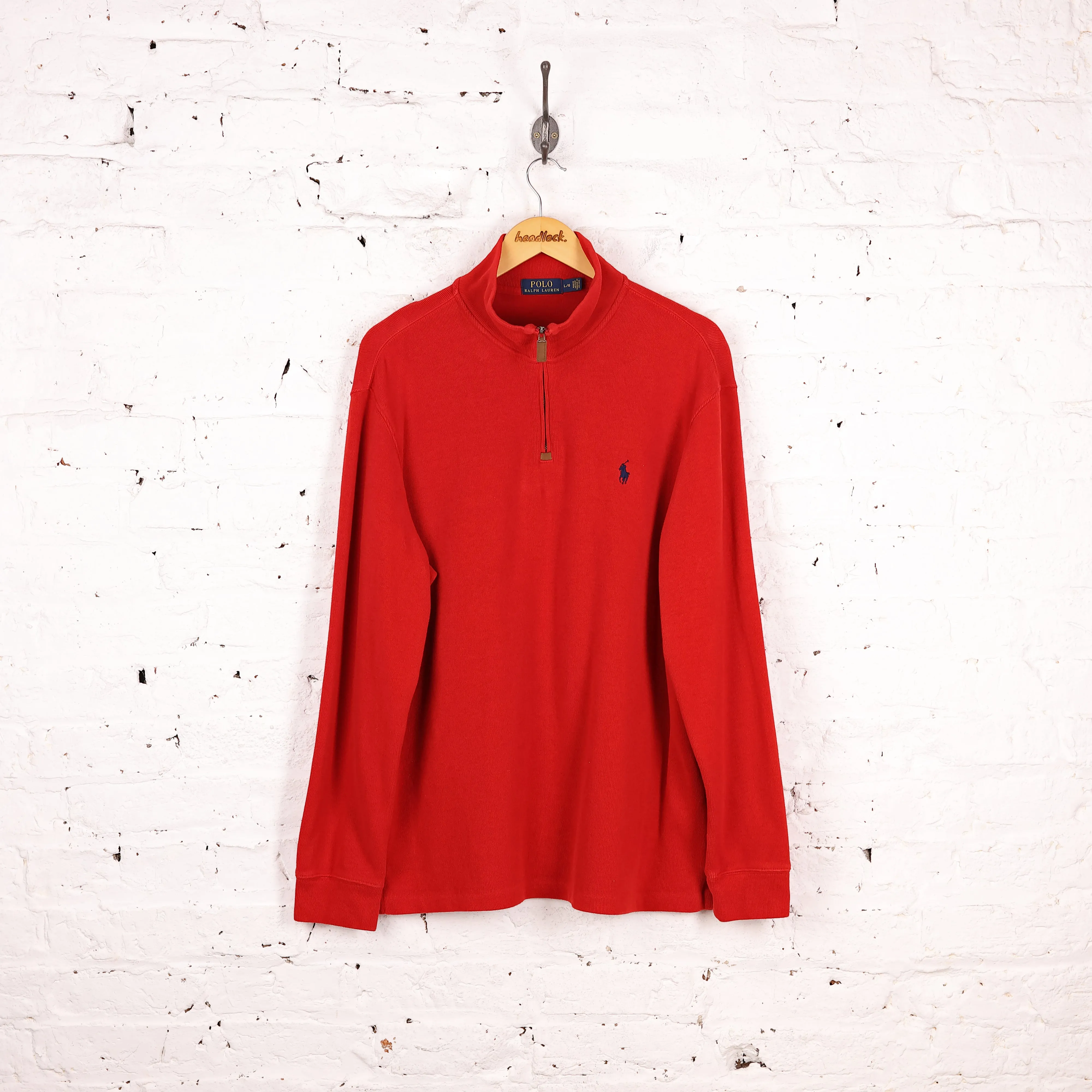 Ralph Lauren 1/4 Zip Sweatshirt - Red - L
