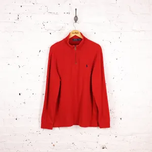 Ralph Lauren 1/4 Zip Sweatshirt - Red - L