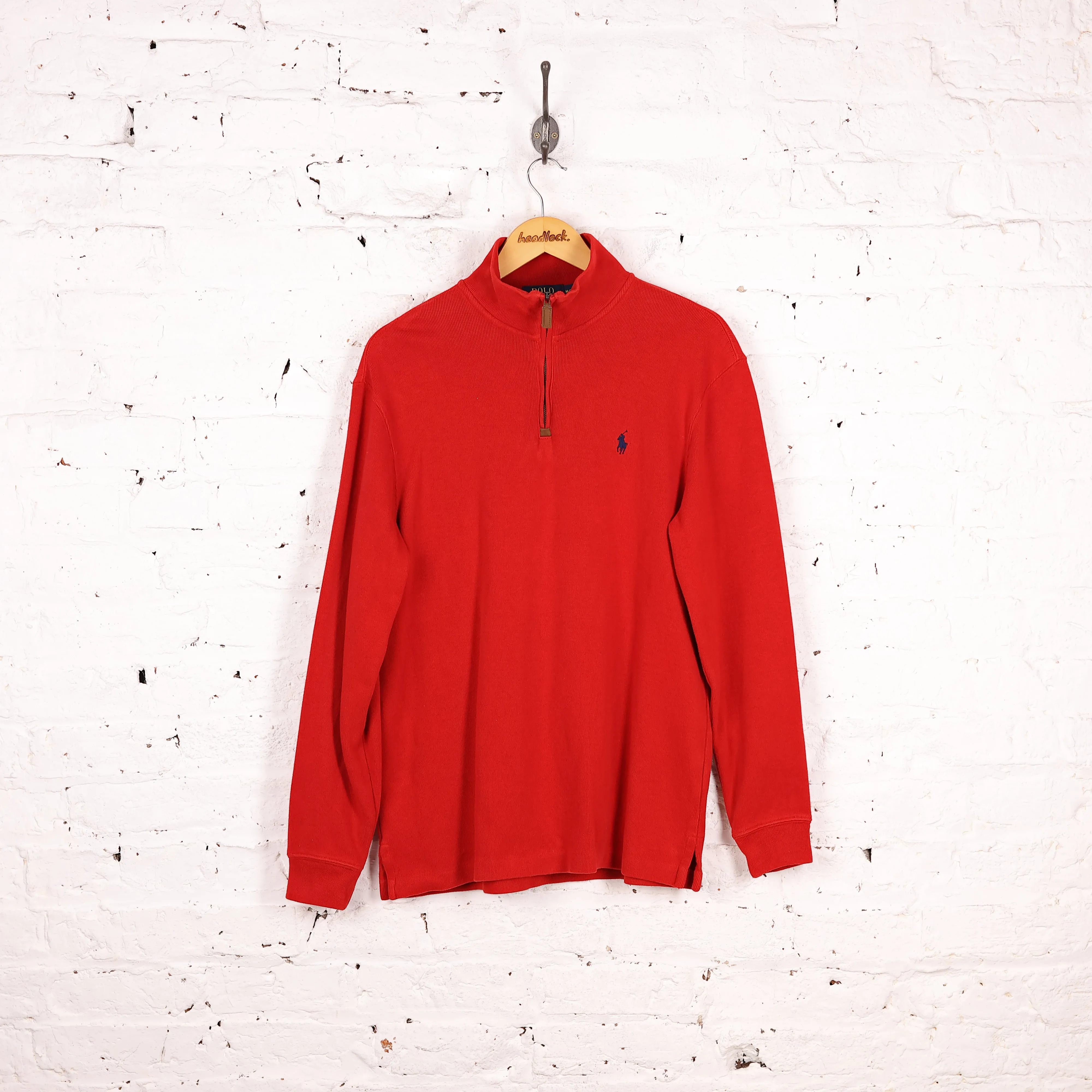 Ralph Lauren 1/4 Zip Sweatshirt - Red - M