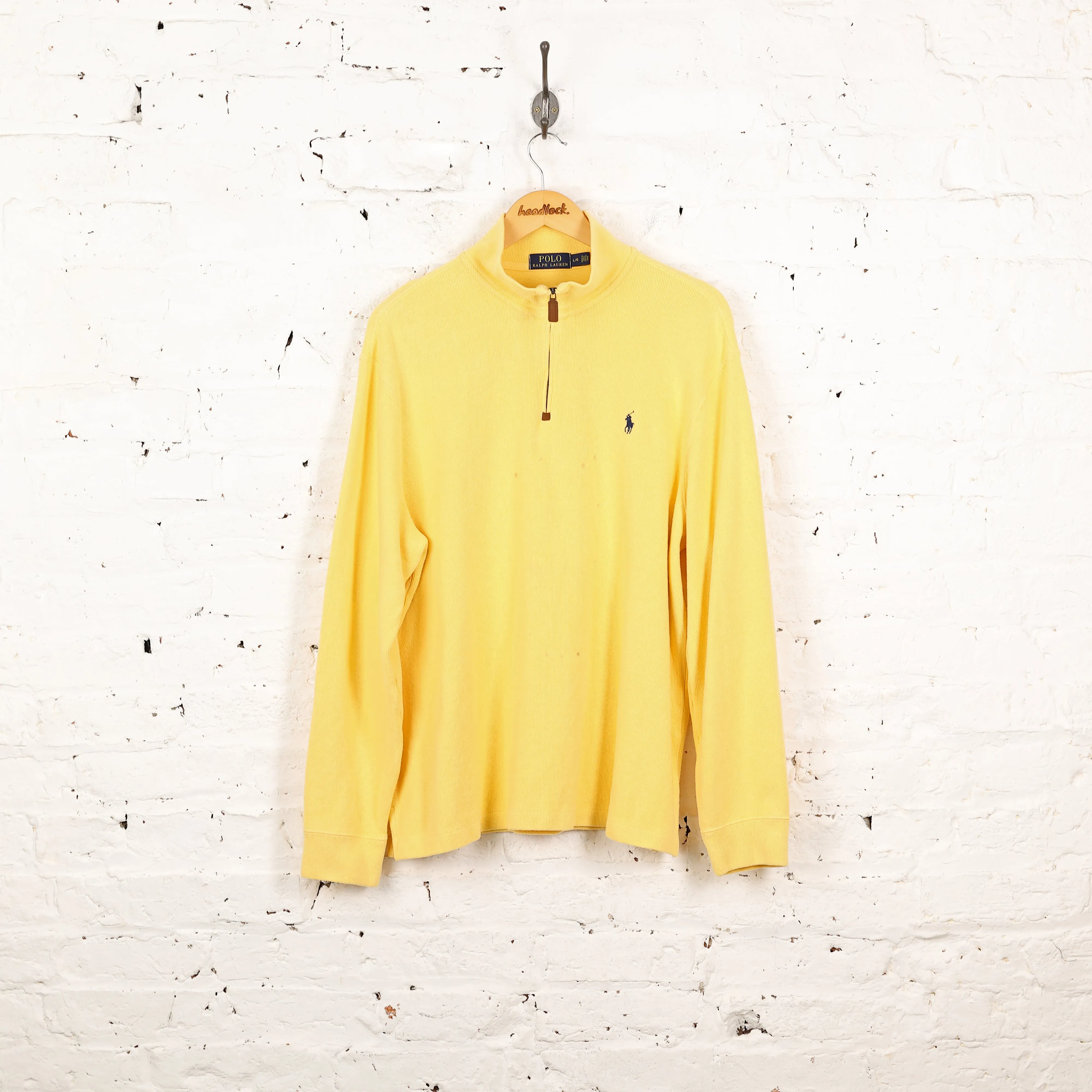 Ralph Lauren 1/4 Zip Sweatshirt - Yellow - L