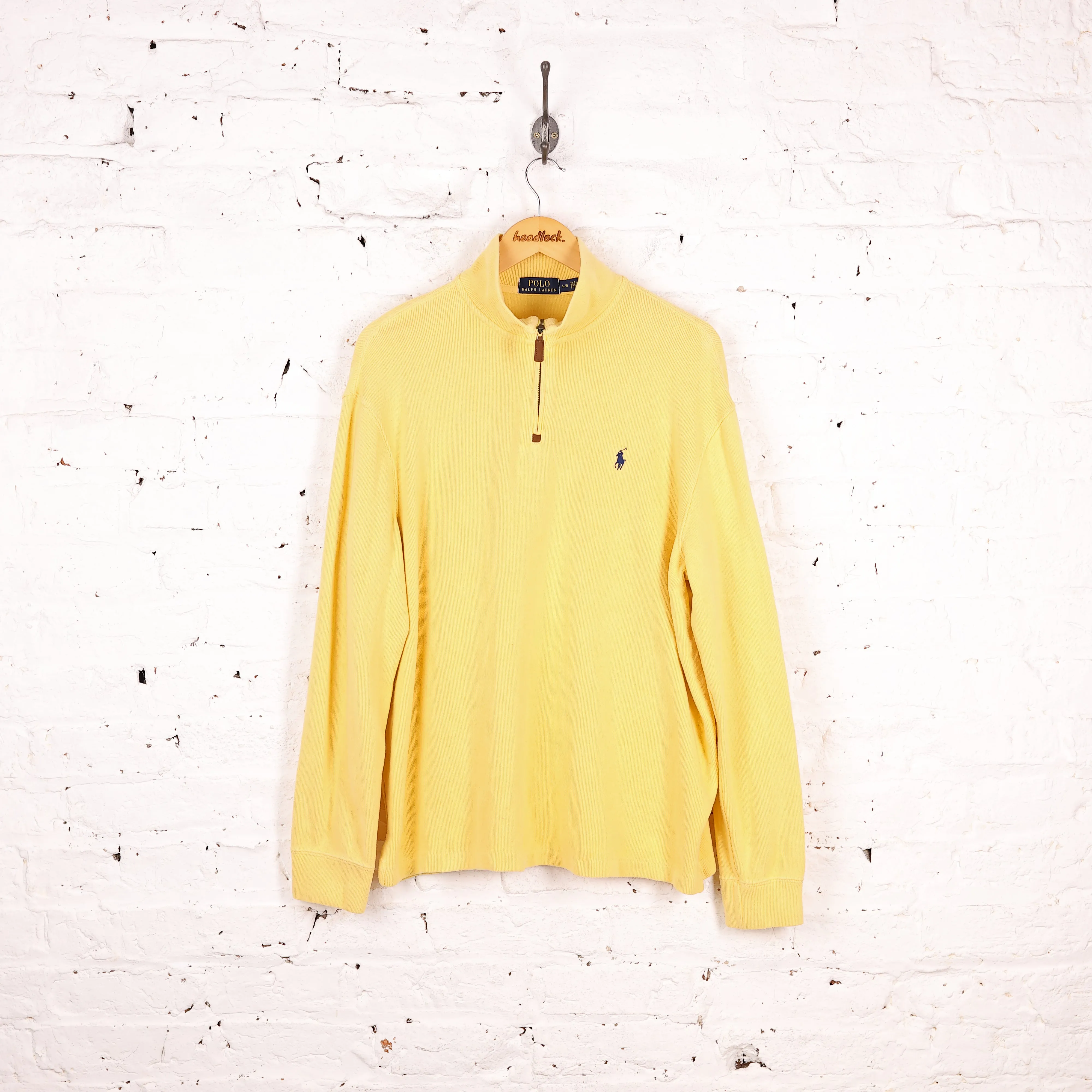 Ralph Lauren 1/4 Zip Sweatshirt - Yellow - L