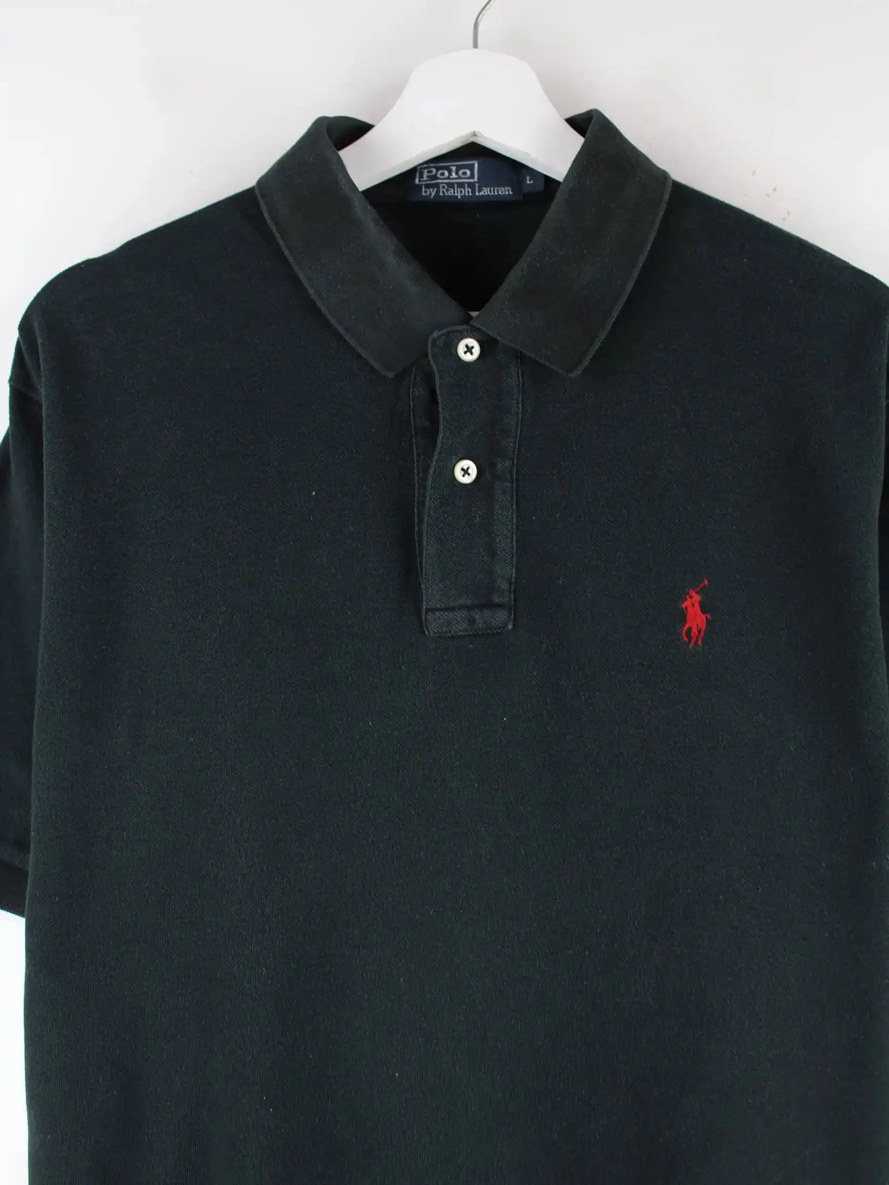 Ralph Lauren 90s Vintage Basic Polo Schwarz L