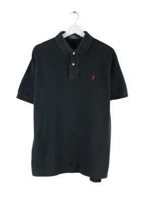 Ralph Lauren 90s Vintage Basic Polo Schwarz L
