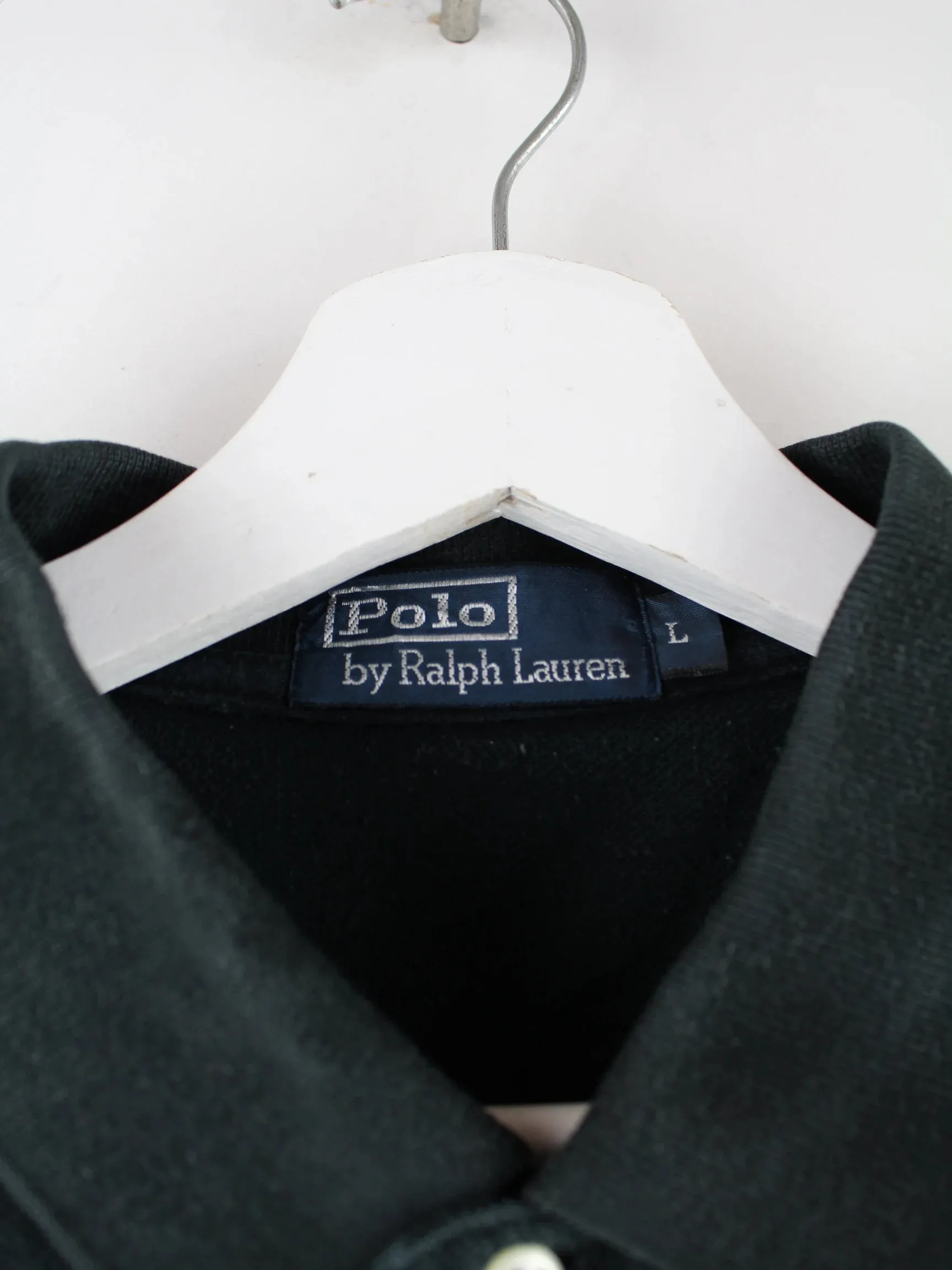 Ralph Lauren 90s Vintage Basic Polo Schwarz L