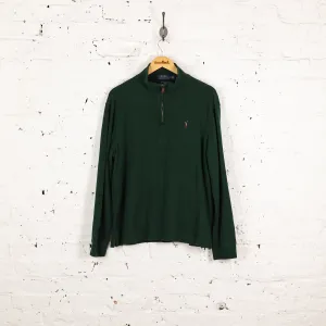 Ralph Lauren Estate Rib 1/4 Zip Sweatshirt - Green - L