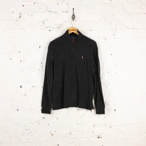 Ralph Lauren Estate Rib 1/4 Zip Sweatshirt - Grey - M