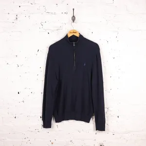 Ralph Lauren Pima Cotton 1/4 Zip Sweatshirt - Blue - XL