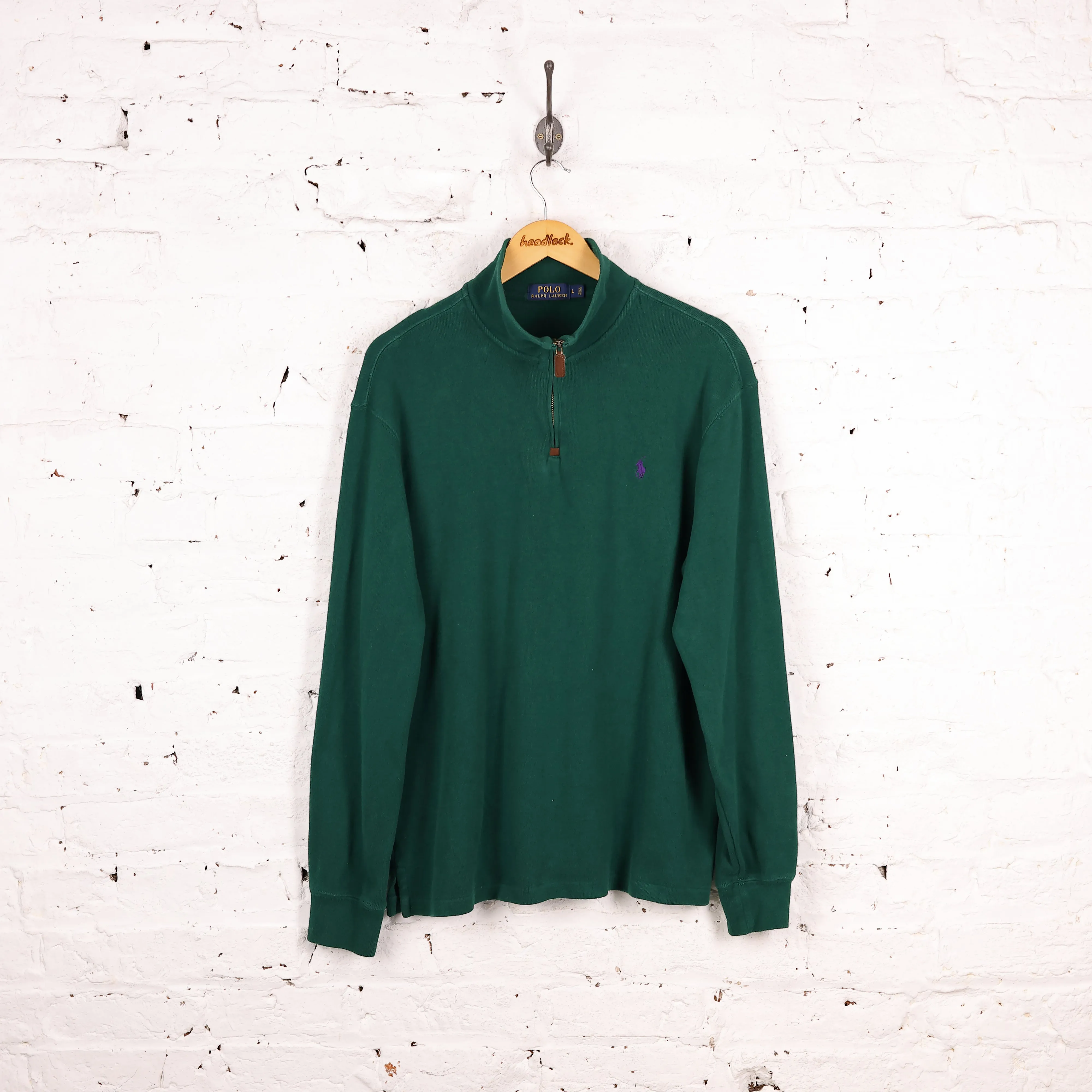 Ralph Lauren Polo 1/4 Zip Sweatshirt - Green - L