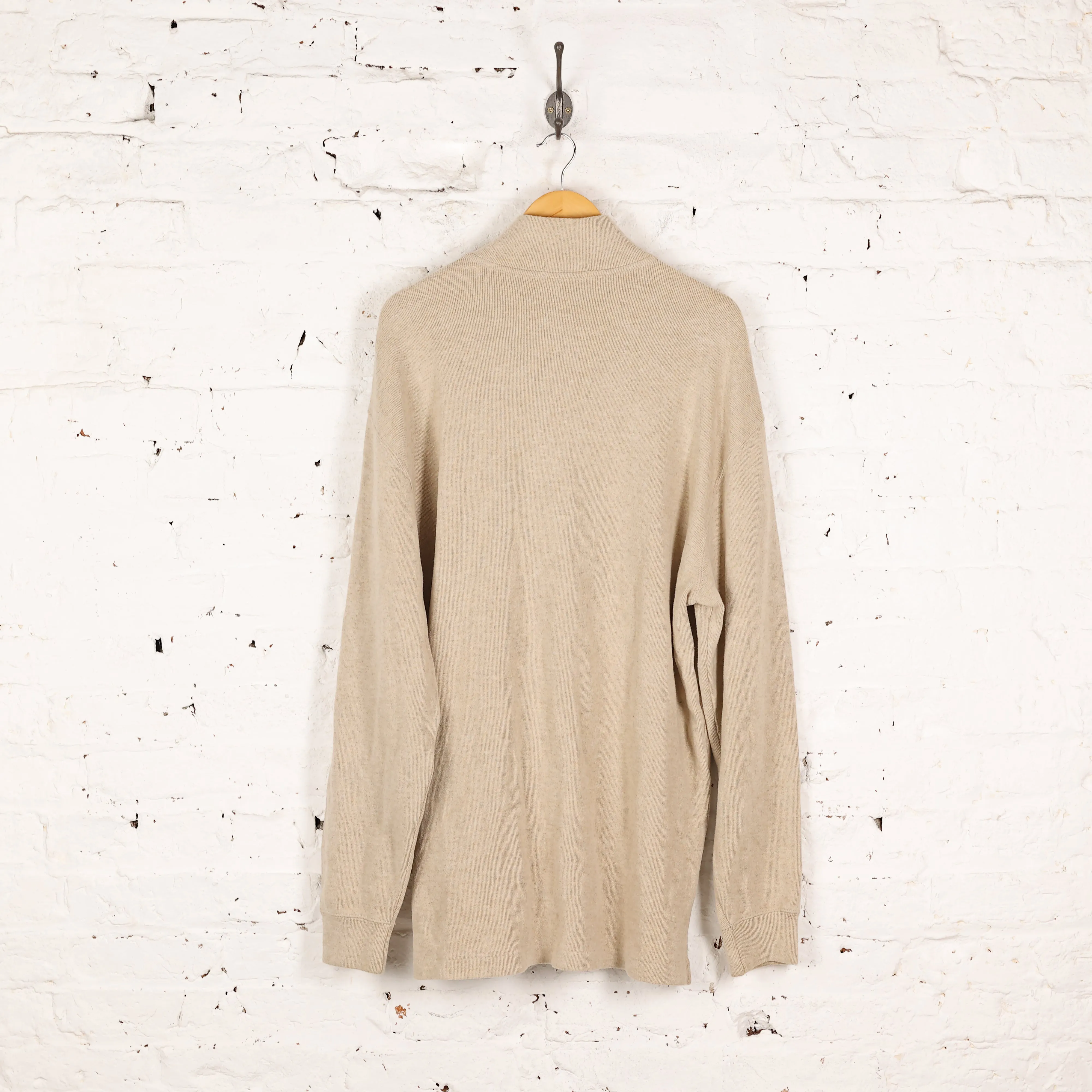 Ralph Lauren Tall 1/4 Zip Sweatshirt - Beige - L