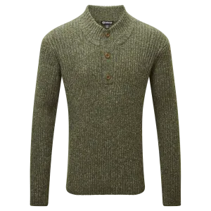 Ranga Button Mock Neck - Evergreen