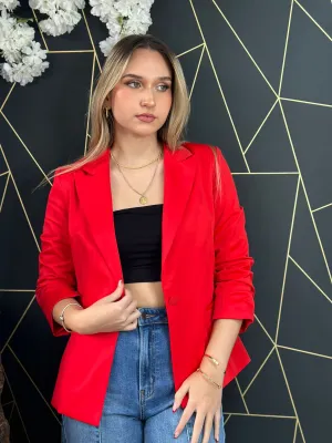 Red casual blazer jacket
