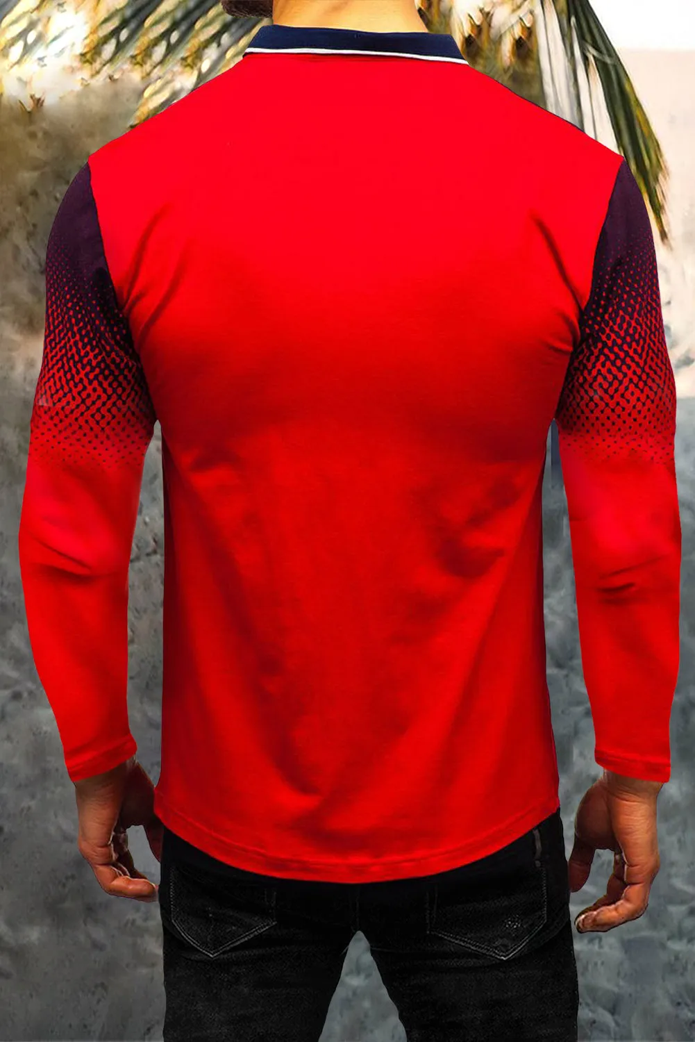 Red Gradient Men's Polo Shirt