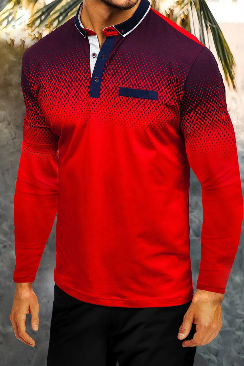 Red Gradient Men's Polo Shirt