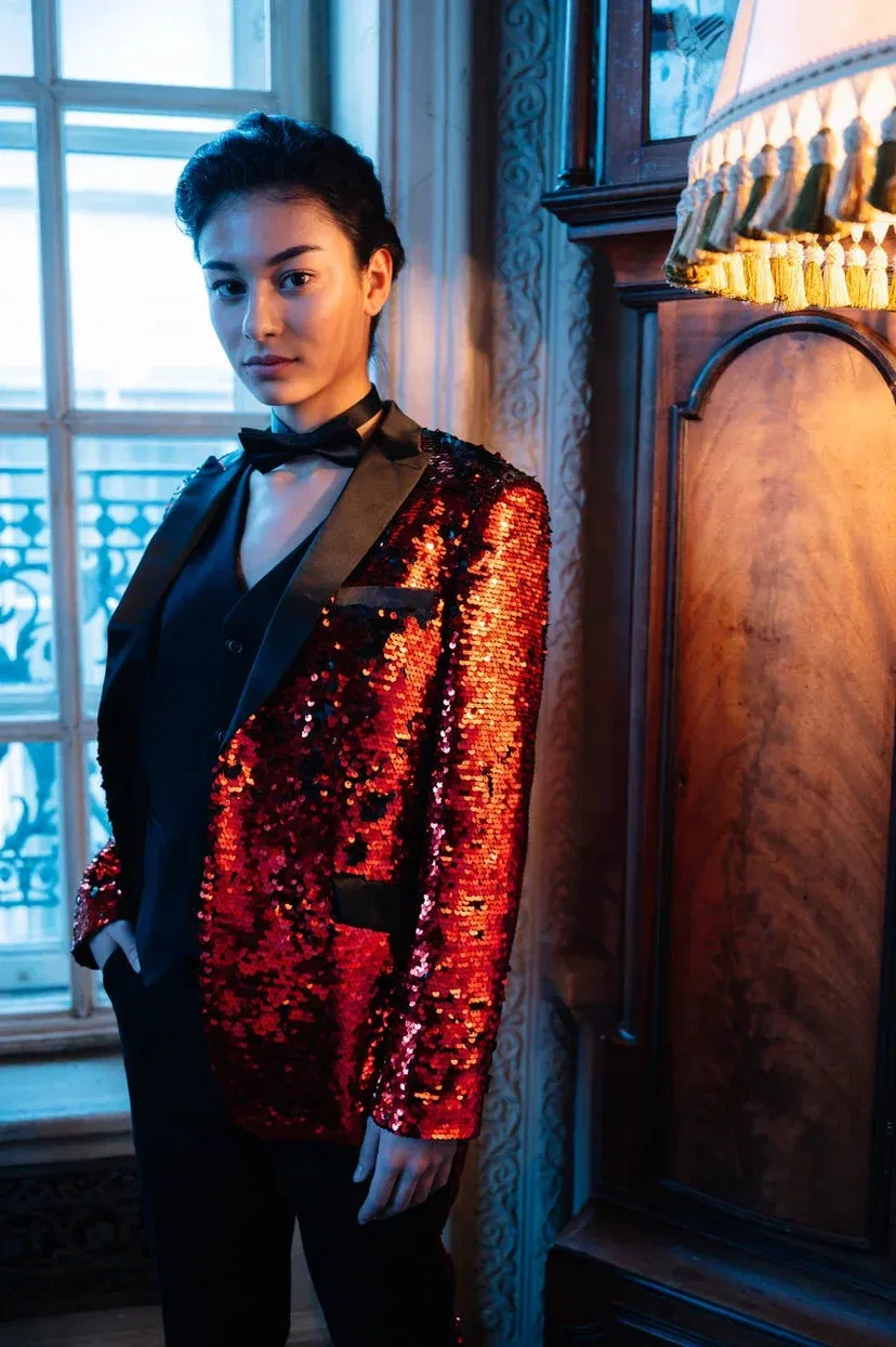 Red Sequin Blazer