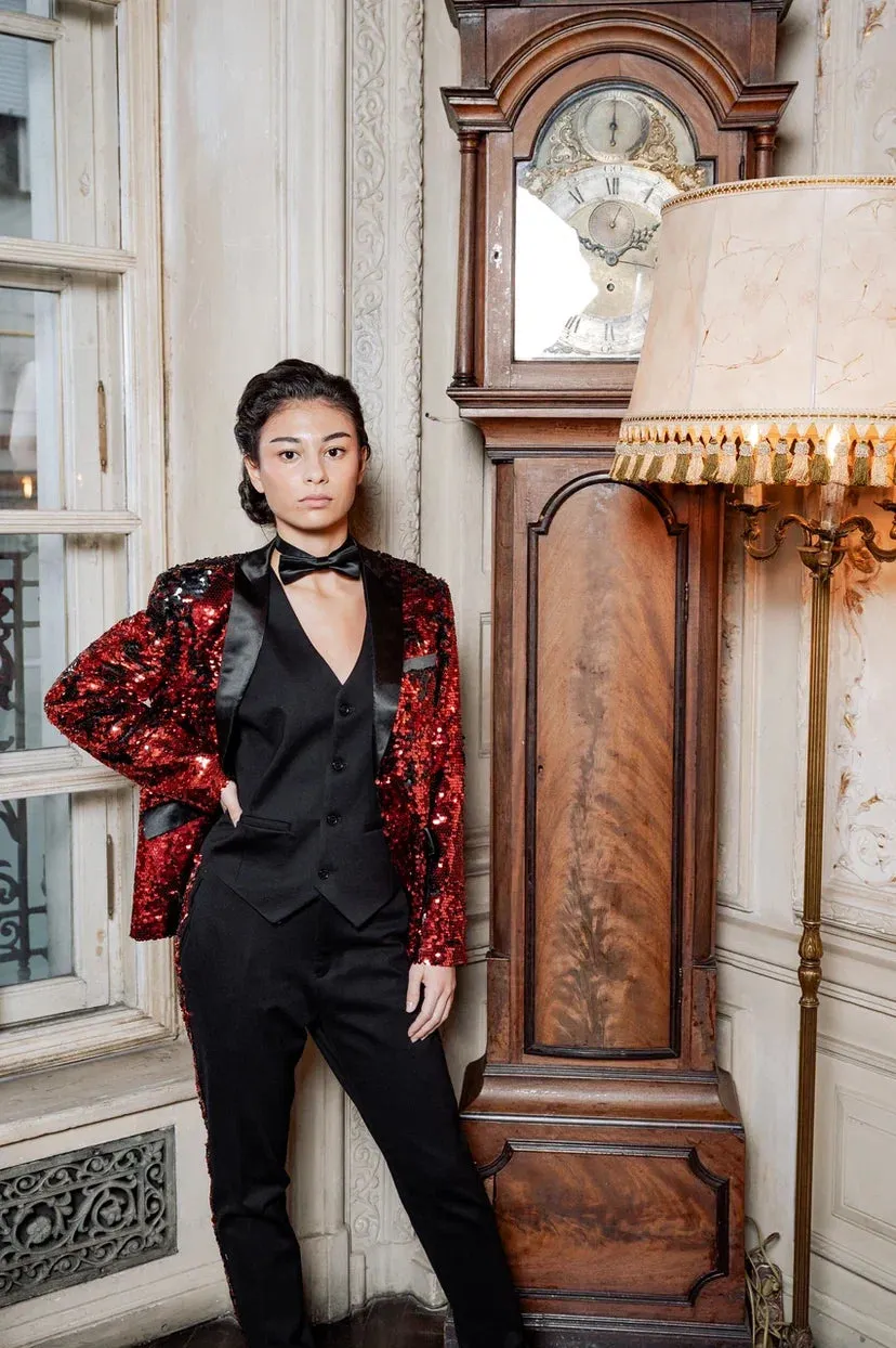 Red Sequin Blazer