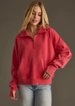Reese 1/4 Zip in Red