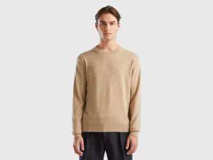 Regular Fit Crew Neck Italian Cashmere Yarn Sweater
