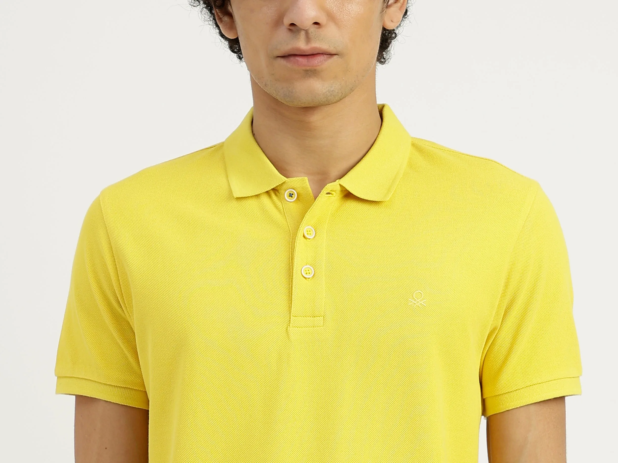 Regular Fit Ribbed Collar Solid T-Shirt