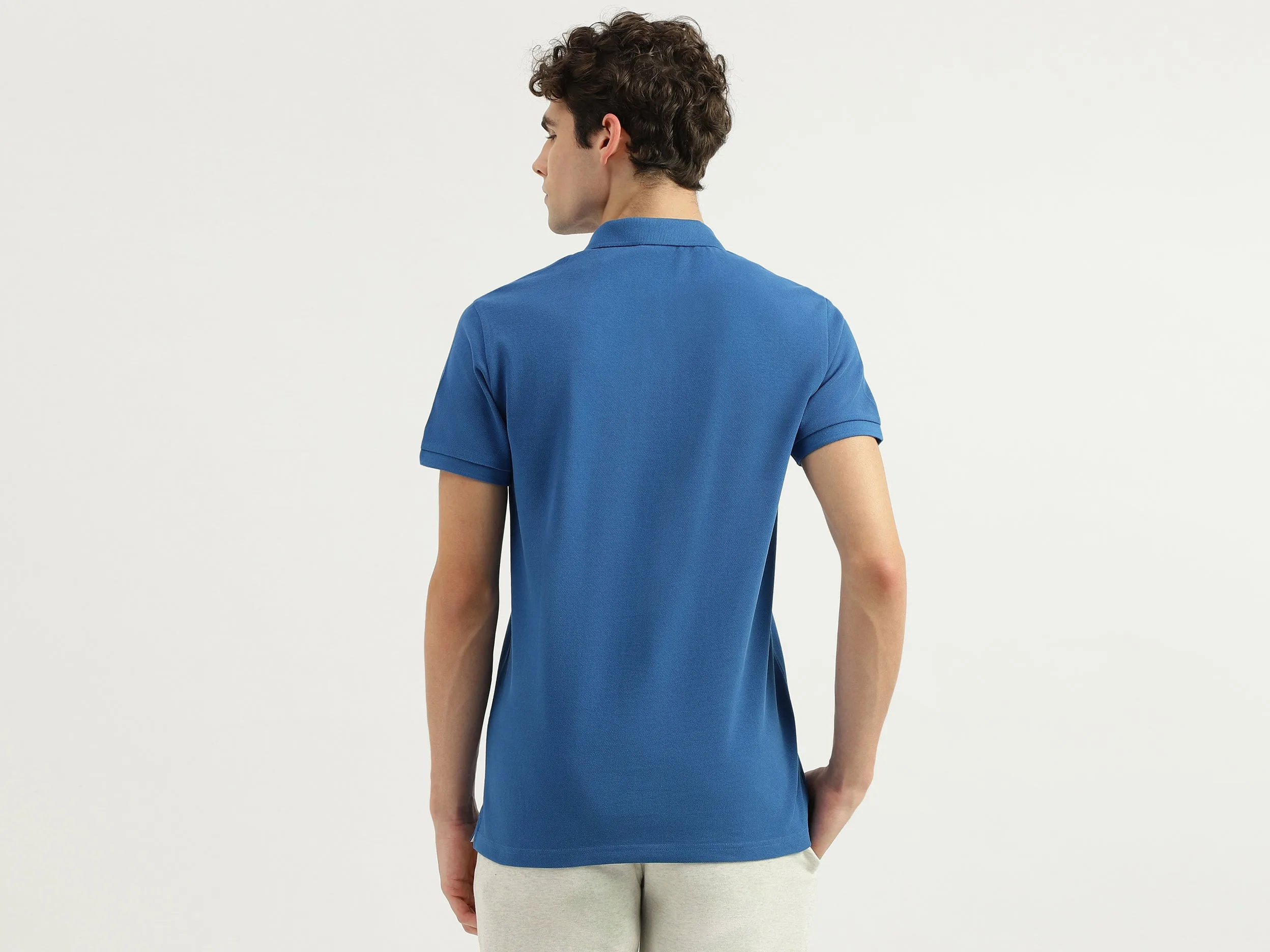 Regular Fit Ribbed Collar Solid T-Shirt