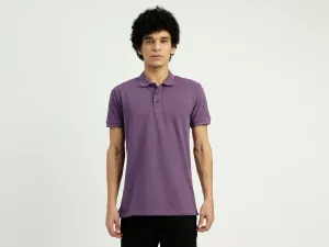 Regular Fit Ribbed Collar Solid T-Shirt
