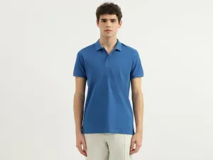 Regular Fit Ribbed Collar Solid T-Shirt