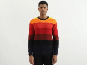 Regular Fit Round Neck Striped Sweater